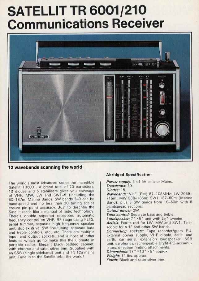 Grundig Satellit Transistor 6001